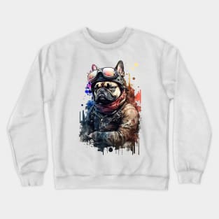 Pet Dog Portrait, Dog Owner Gift Idea, Cute French Bulldog Watercolor Dog Portrait Crewneck Sweatshirt